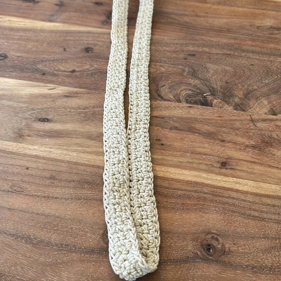 The Sak Neutral Cream Tan Crochet Shoulder Bag Purse - Picture 9 of 10